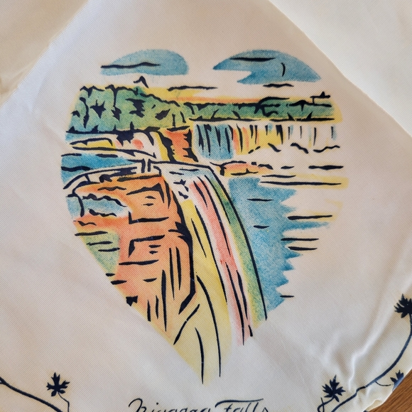 Vintage Hankie Trio ~ Niagara Falls, Canada ~ Flowers & Falls! Pretty Images! - Picture 2 of 16